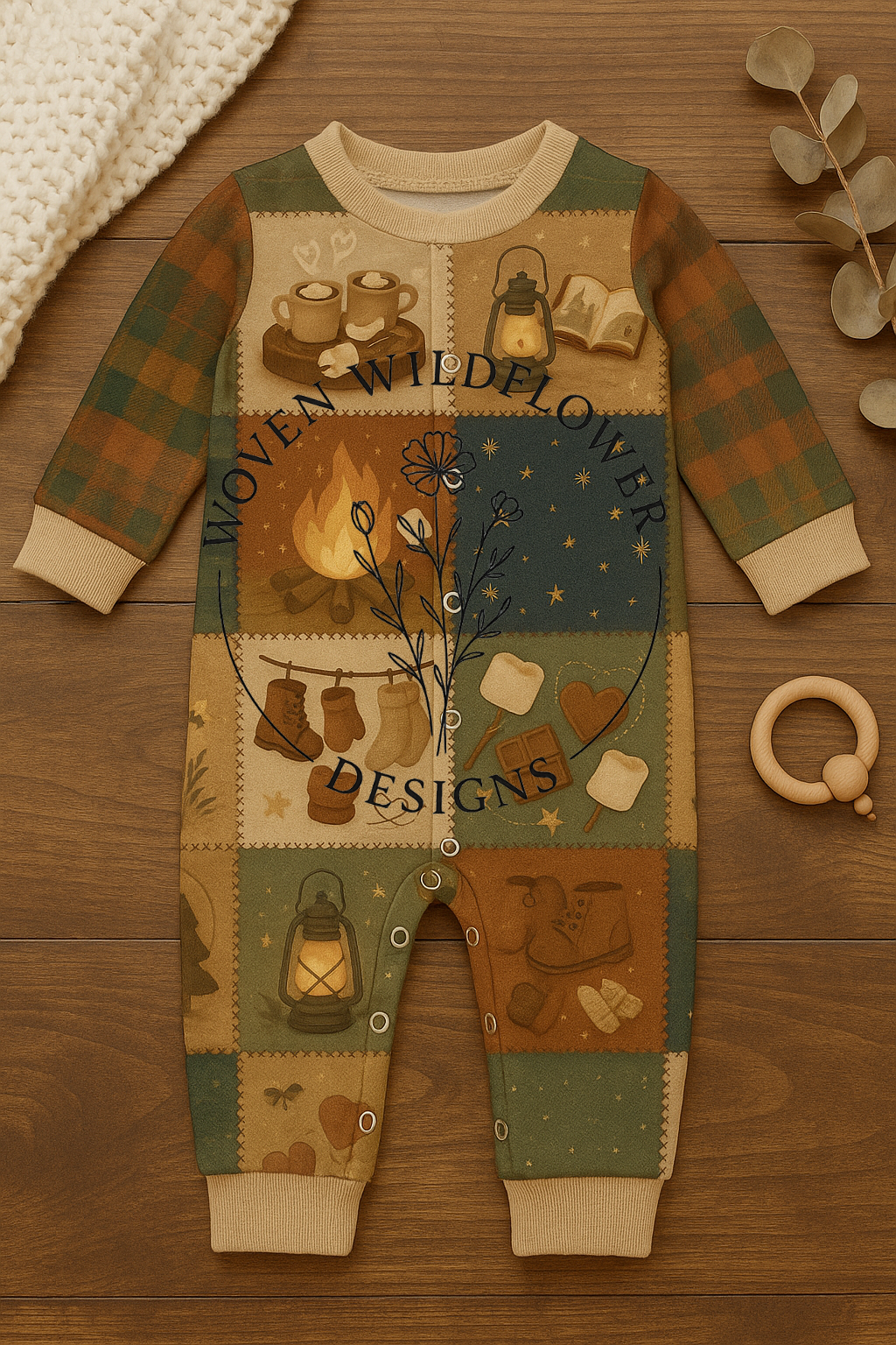 Campfire Snuggles – Seamless Digital Design