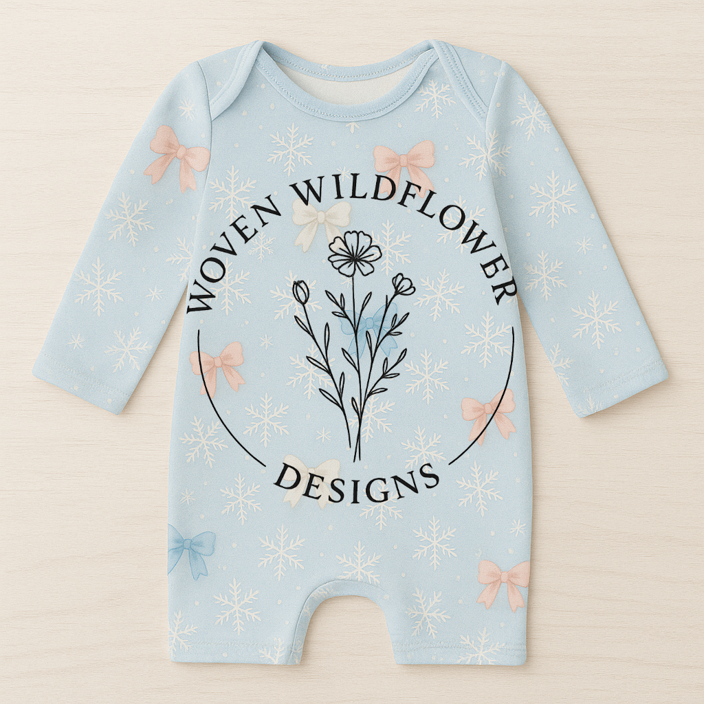 Snowflake & Bow Scatter- Seamless Digital Design