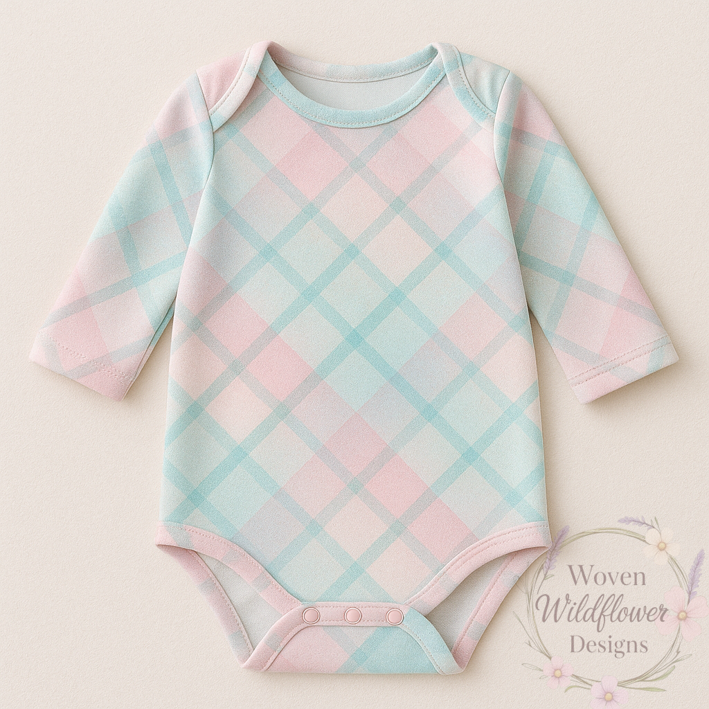 Frosty Coquette Winter Wonderland Plaid- Seamless Digital Design