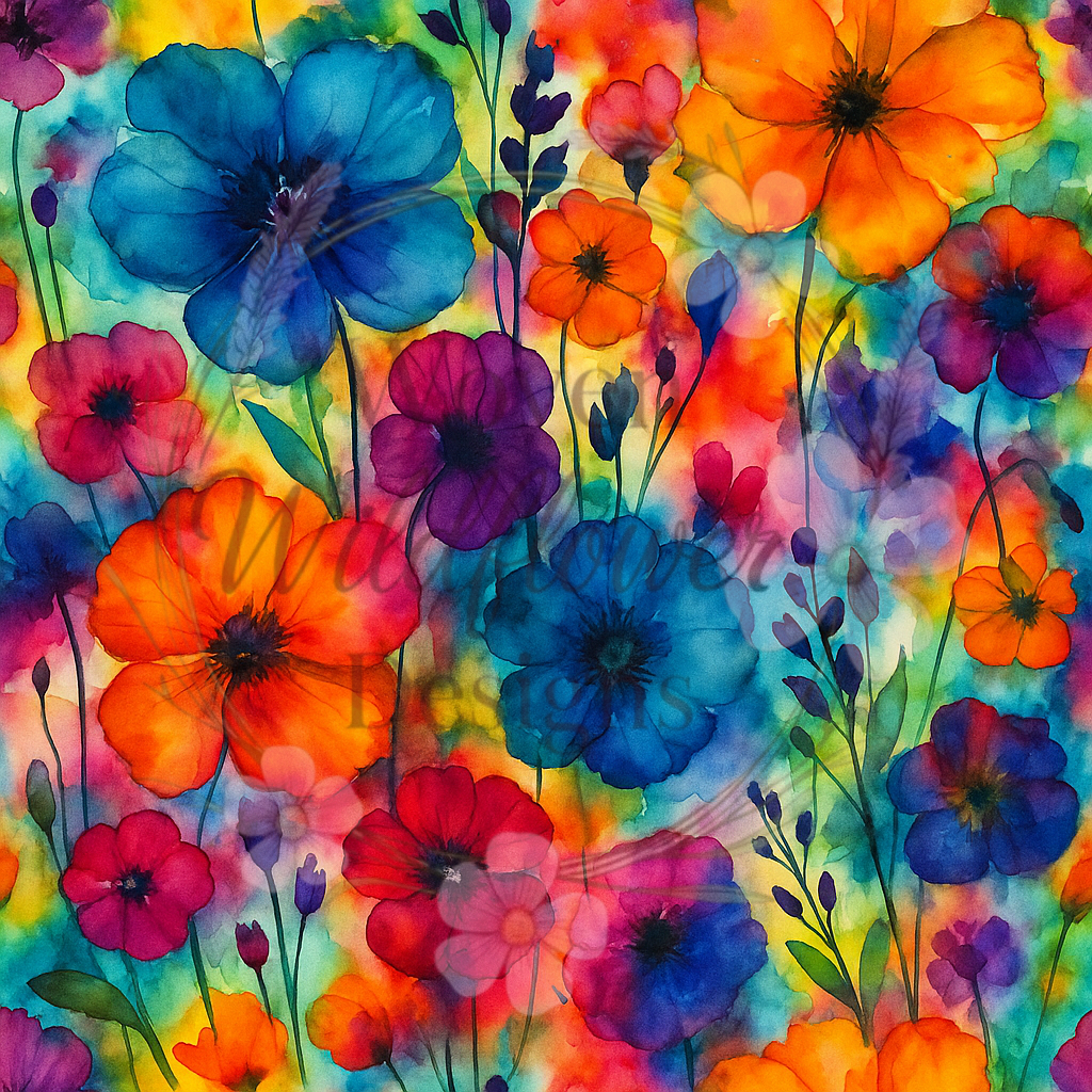Watercolor Wildflower – Seamless Digital Design