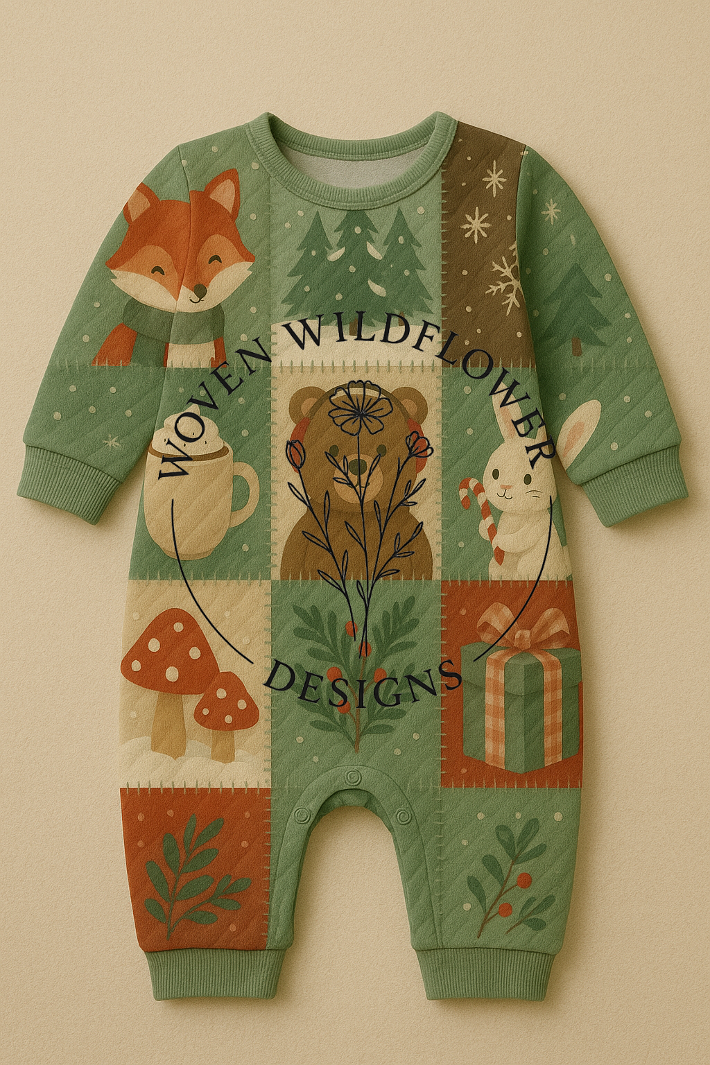 Woodland Winter Patchwork- Seamless Digital Design