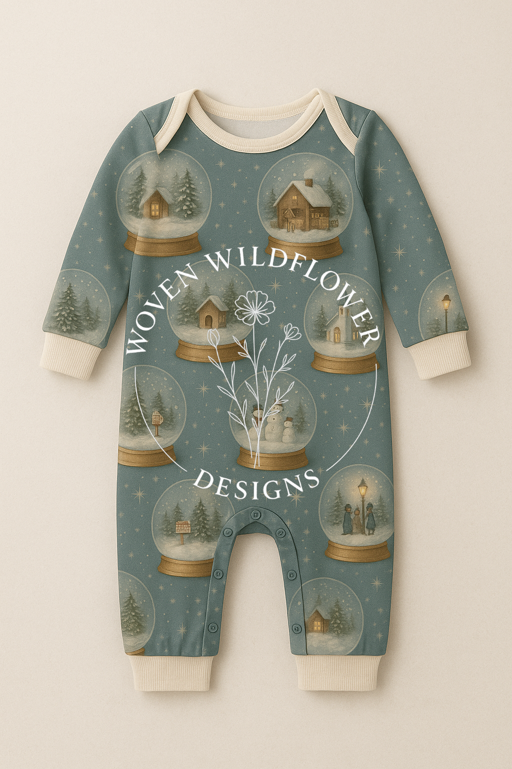 Silent Snow Globe Village – Seamless Digital Design