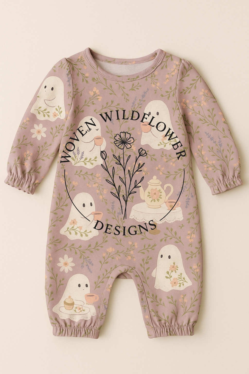 Garden Ghost Tea Party- Seamless Digital Design