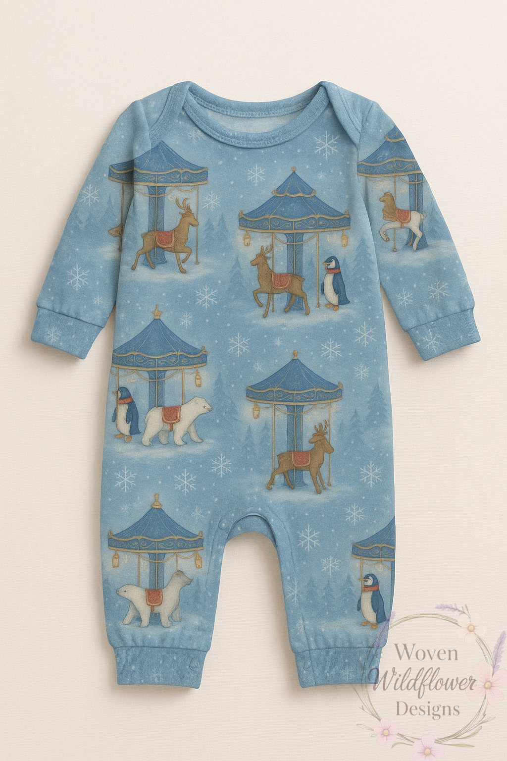 Winter Carousel- Seamless Digital Design