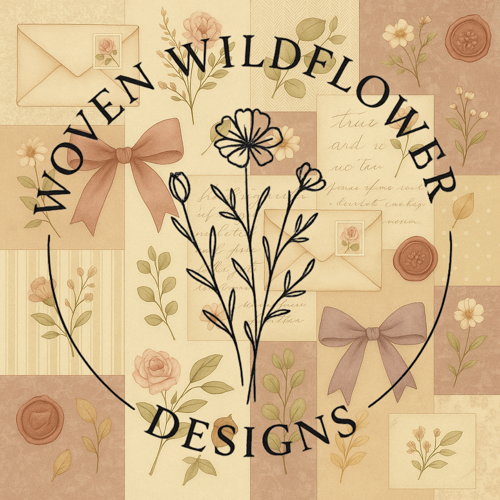 Vintage Letters & Blooms Patch – Seamless Digital Design