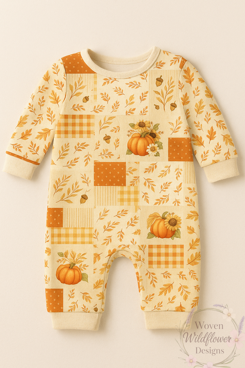Autumn Wildflower Patchwork- Seamless Digital Design