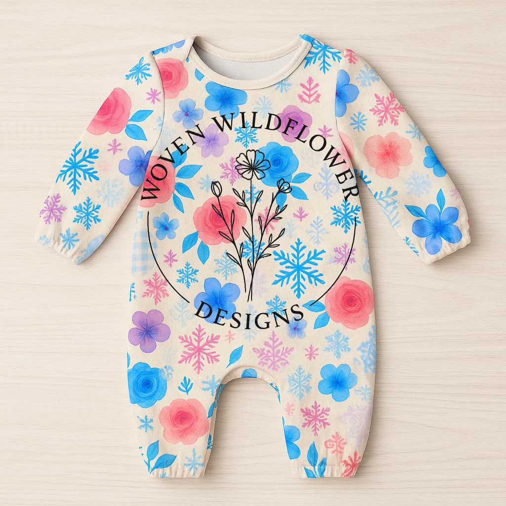 Winter Pastel Blooms Toss- Seamless Digital Design