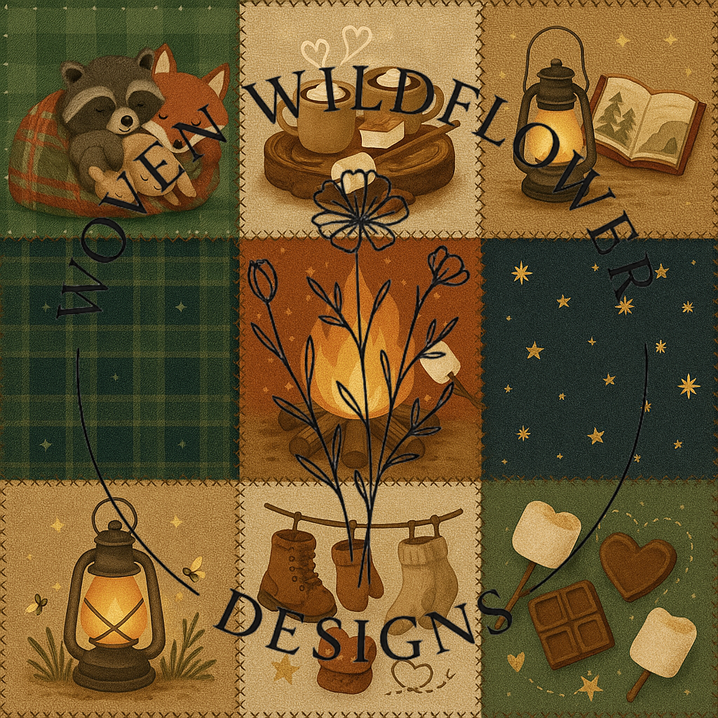 Campfire Snuggles – Seamless Digital Design