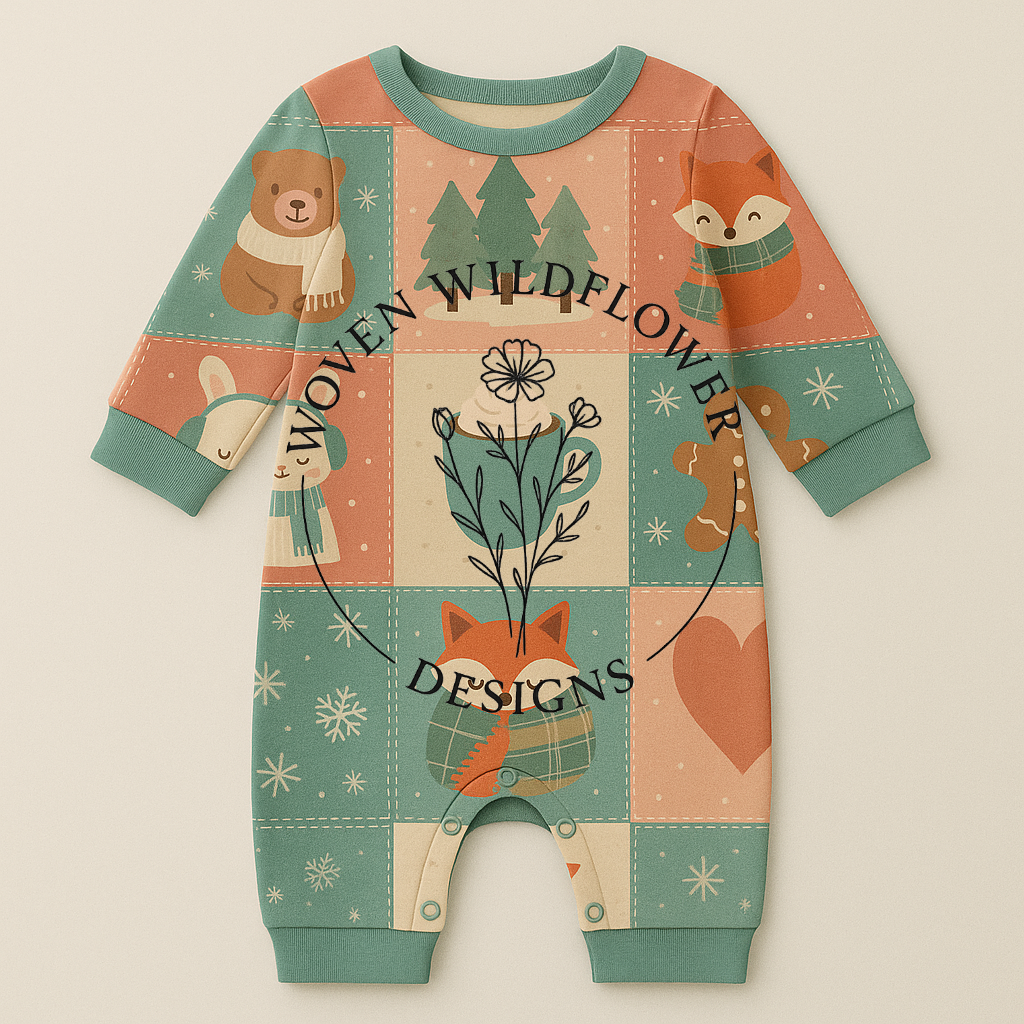 Cozy Winter Critters Patch – Seamless Digital Design