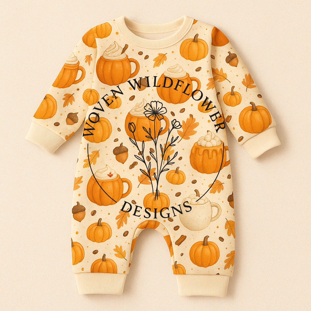 Pumpkin Mug Cozy- Seamless Digital Design