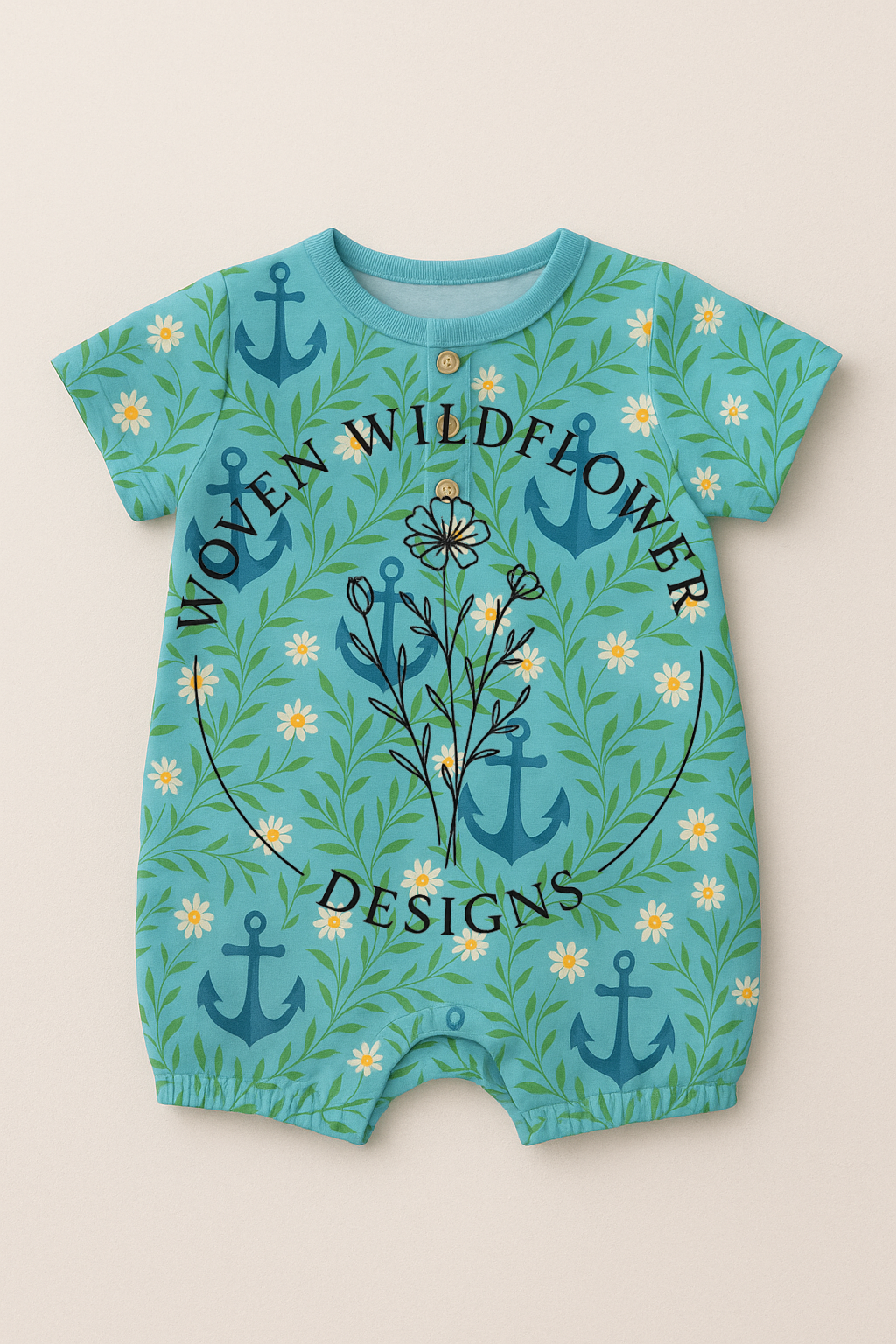 Anchors & Daisies- Seamless Digital Design