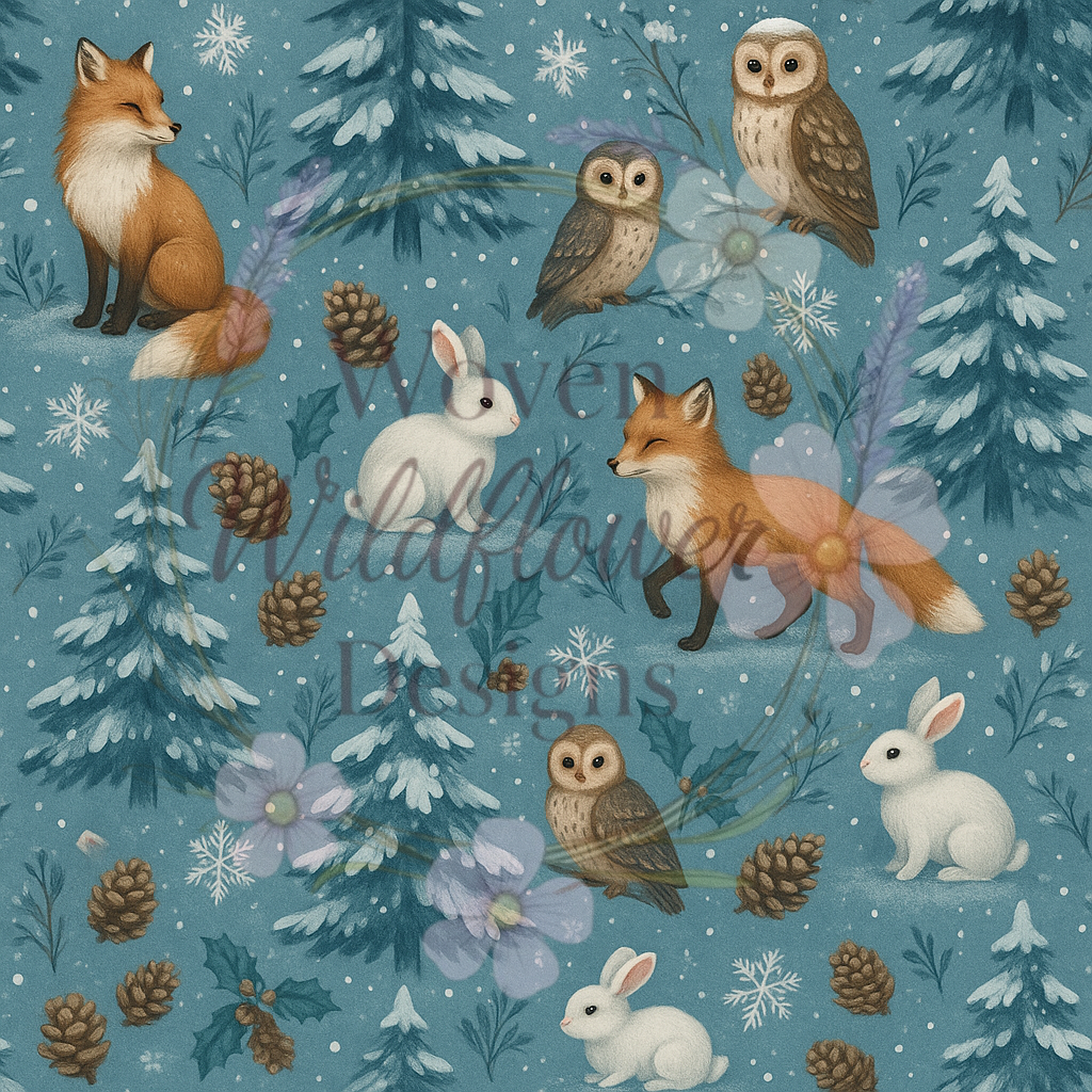 Woodland Winter- Seamless Digital Design