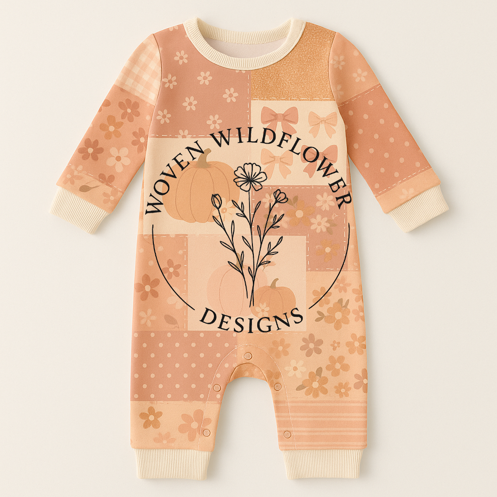 Blush Pumpkin Patchwork – Seamless Digital Design