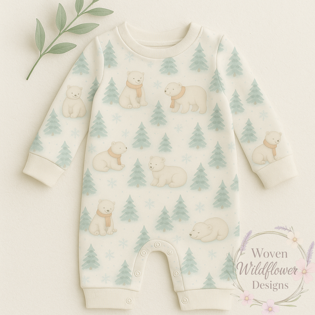 Polar Bear Winterland- Seamless Digital Design