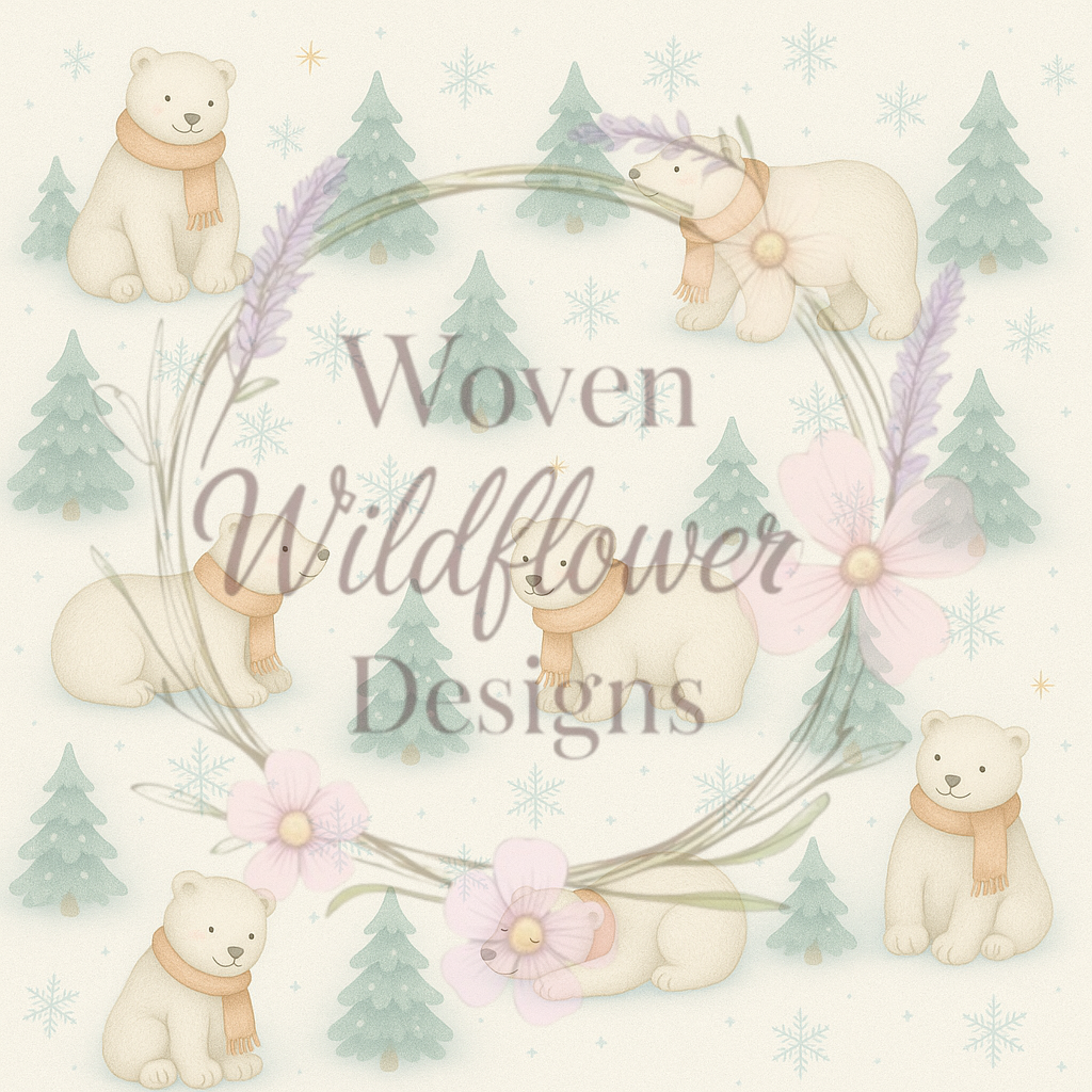 Polar Bear Winterland- Seamless Digital Design