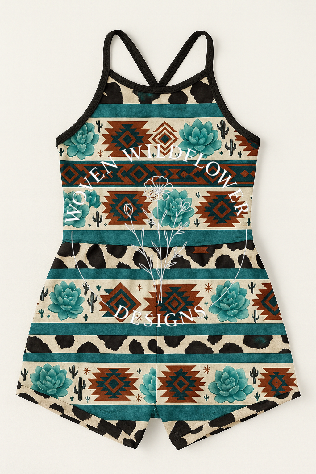 Cactus Cowgirl Stripe- Seamless Digital Design