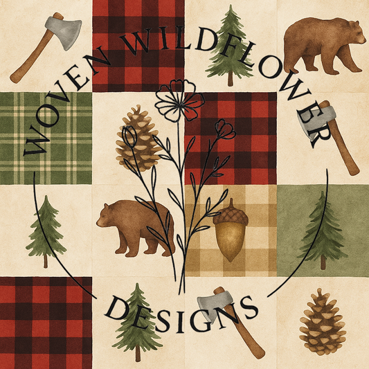 Little Lumberjack Patchwork- Seamless Digital Design