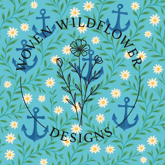 Anchors & Daisies- Seamless Digital Design