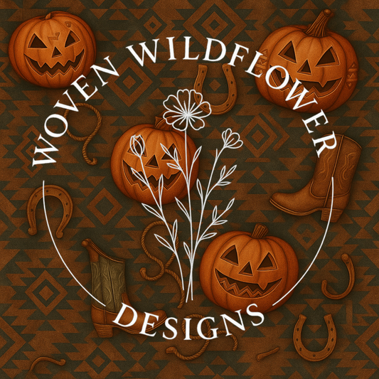 Aztec Jack-o’-Lantern Parade – Seamless Digital Design