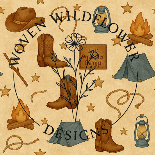 Lil’ Wrangler Camp- Seamless Digital Design