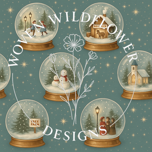 Silent Snow Globe Village – Seamless Digital Design