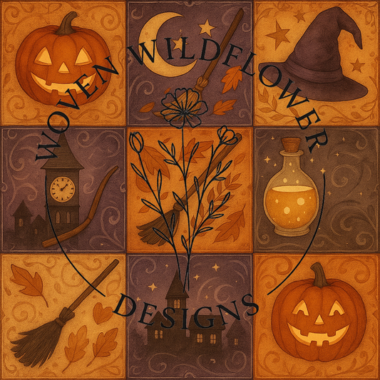 Halloween Town Patchwork- Seamless Digital File