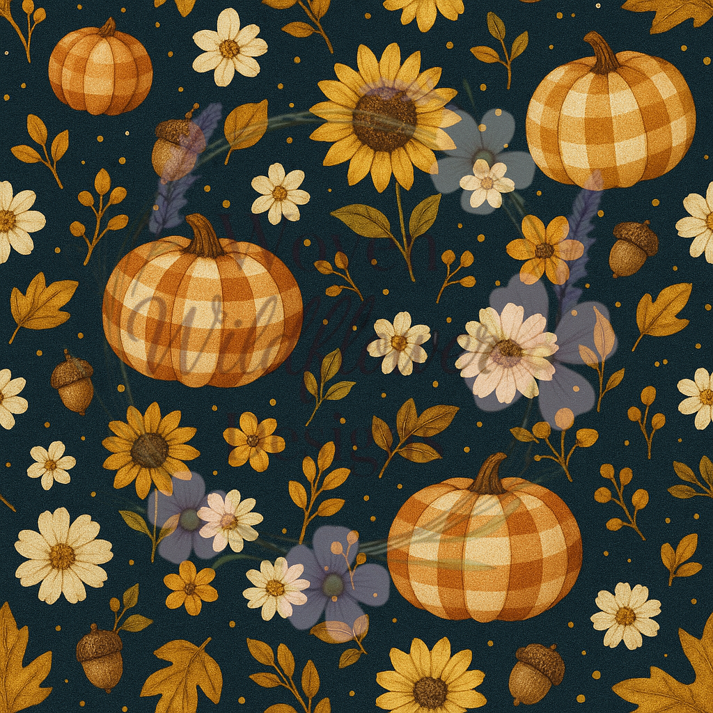 Pumpkin & Petals – Seamless Digital Design