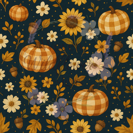 Pumpkin & Petals – Seamless Digital Design