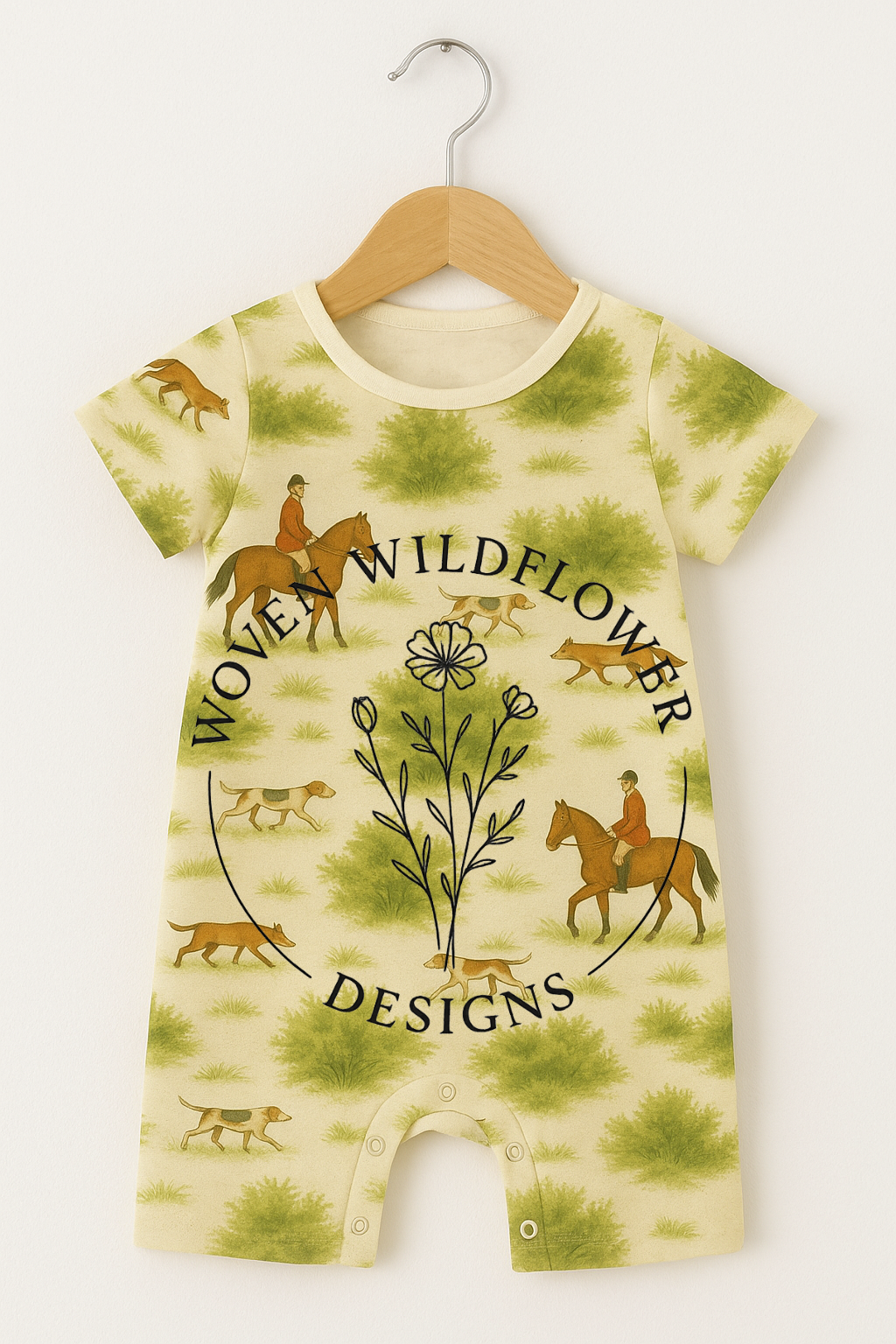 Classic Cream Fox Hunt- Seamless Digital Design