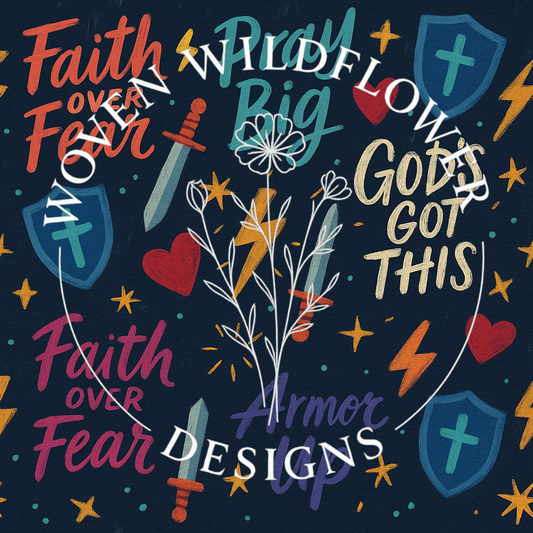Prayer Warrior Power- Seamless Digital Design