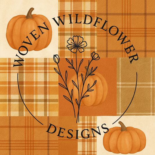 Pumpkin Plaid Patchwork- Seamless Digital Design