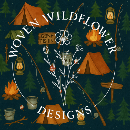 Gone Fishin’ Campout- Seamless Digital Design