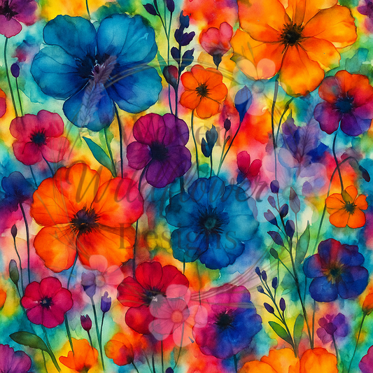Watercolor Wildflower – Seamless Digital Design