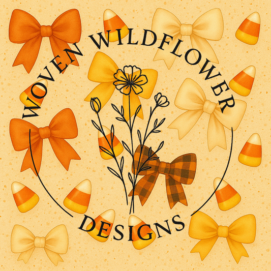 Candy Corn Boutique Bows – Seamless Digital Design