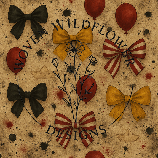 Creepy Clown Bows – Seamless Digital Design