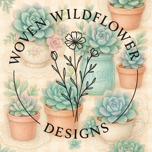 Succulent Garden Party- Seamless Digital Design