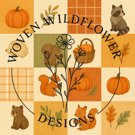 Pumpkin Picking Pals Patchwork- Seamless Digital Design