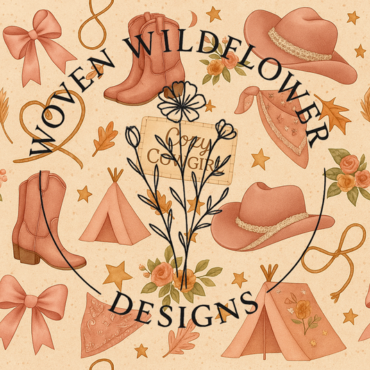 Coquette Cowgirl Camp – Seamless Digital Design