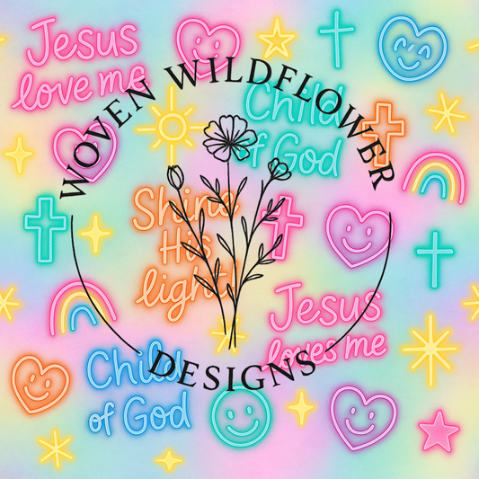 Jesus Loves Me Neon – Seamless Digital Design