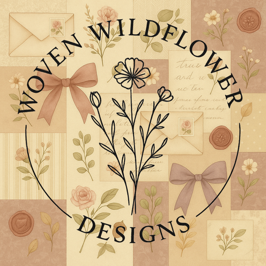 Vintage Letters & Blooms Patch – Seamless Digital Design