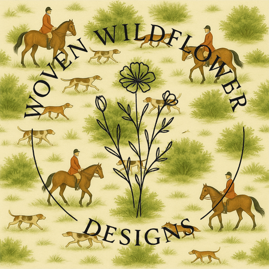 Classic Cream Fox Hunt- Seamless Digital Design