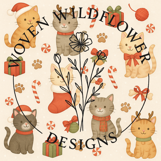 Patchwork Kitty Parade – Seamless Digital Design