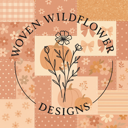 Blush Pumpkin Patchwork – Seamless Digital Design